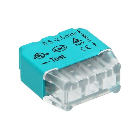 Złączka instalacyjna wciskana 3-przewodowa; na drut 0,75-2,5mm?; IEC 300V/24A 100 szt. Złączka instalacyjna wciskana 3-przewodowa; na drut 0,75-2,5mm?; IEC 300V/24A 100 szt.