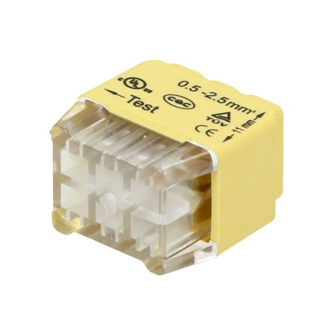 Złączka instalacyjna wciskana 6-przewodowa; dwurzędowa; na drut 0,75-2,5mm?; IEC 300V/24A; 10 szt. Złączka instalacyjna wciskana 6-przewodowa; dwurzędowa; na drut 0,75-2,5mm?; IEC 300V/24A; 10 szt.