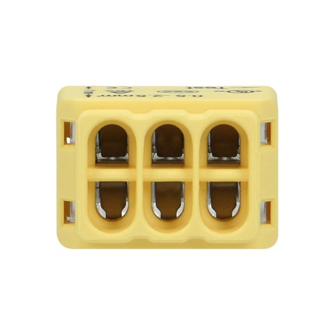 Złączka instalacyjna wciskana 6-przewodowa; dwurzędowa; na drut 0,75-2,5mm?; IEC 300V/24A; 10 szt. Złączka instalacyjna wciskana 6-przewodowa; dwurzędowa; na drut 0,75-2,5mm?; IEC 300V/24A; 10 szt.