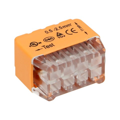 Złączka instalacyjna wciskana 8-przewodowa; dwurzędowa; na drut 0,75-2,5mm?; IEC 300V/24A 50 szt. Złączka instalacyjna wciskana 8-przewodowa; dwurzędowa; na drut 0,75-2,5mm?; IEC 300V/24A 50 szt.