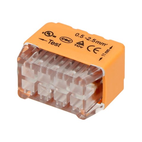 Złączka instalacyjna wciskana 8-przewodowa; dwurzędowa; na drut 0,75-2,5mm?; IEC 300V/24A 50 szt. Złączka instalacyjna wciskana 8-przewodowa; dwurzędowa; na drut 0,75-2,5mm?; IEC 300V/24A 50 szt.