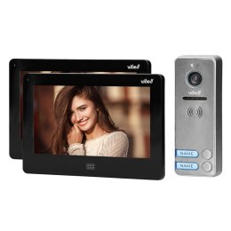 Zestaw wideodomofonowy 2-rodzinny, bezsłuchawkowy kolor, LCD 7