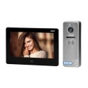 Zestaw wideodomofonowy, bezsłuchawkowy kolor, LCD 7", dotykowy, menu OSD, pamięć, gniazdo na kartę SD, DVR, sterowanie bramą, cz