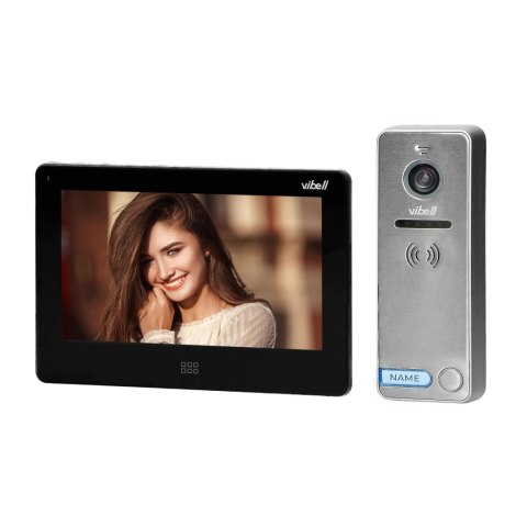 Zestaw wideodomofonowy, bezsłuchawkowy kolor, LCD 7", dotykowy, menu OSD, pamięć, gniazdo na kartę SD, DVR, sterowanie bramą, cz Zestaw wideodomofonowy, bezsłuchawkowy kolor, LCD 7", dotykowy, menu OSD, pamięć, gniazdo na kartę SD, DVR, sterowanie bramą, cz