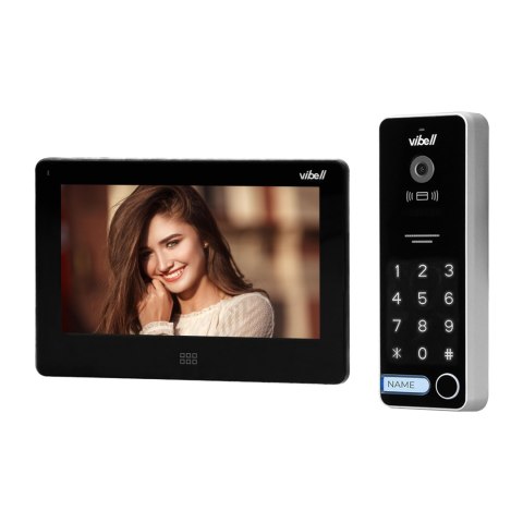Zestaw wideodomofonowy, bezsłuchawkowy kolor, LCD 7", dotykowy, menu OSD, pamięć, gniazdo na kartę SD, DVR, sterowanie bramą, z Zestaw wideodomofonowy, bezsłuchawkowy kolor, LCD 7", dotykowy, menu OSD, pamięć, gniazdo na kartę SD, DVR, sterowanie bramą, z