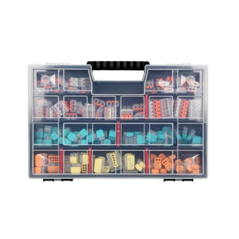 Zestaw złączek instalacyjnych HOUSE PREMIUM, 151 sztuk. Wciskane: 25x 2-przew. 25x 3-przew. 20x 4-przew. 15x 5-przew. 10x 6-prze Zestaw złączek instalacyjnych HOUSE PREMIUM, 151 sztuk. Wciskane: 25x 2-przew. 25x 3-przew. 20x 4-przew. 15x 5-przew. 10x 6-prze