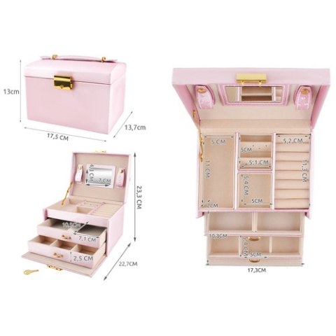 Beautylushh Szkatułka/ kuferek na biżuterię - różowy Beautylushh Szkatułka/ kuferek na biżuterię - różowy