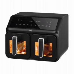 ELDOM Frytkownica dwukomorowa, beztłuszczowa, Airfryer, duża podwójna 8l