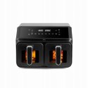 ELDOM Frytkownica dwukomorowa, beztłuszczowa, Airfryer, duża podwójna 8l
