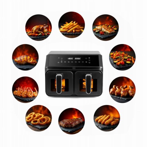 ELDOM Frytkownica dwukomorowa, beztłuszczowa, Airfryer, duża podwójna 8l ELDOM Frytkownica dwukomorowa, beztłuszczowa, Airfryer, duża podwójna 8l