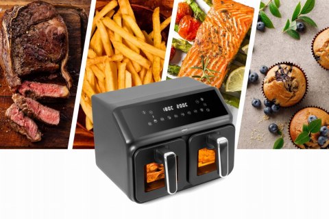 ELDOM Frytkownica dwukomorowa, beztłuszczowa, Airfryer, duża podwójna 8l ELDOM Frytkownica dwukomorowa, beztłuszczowa, Airfryer, duża podwójna 8l