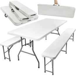 Gardlov Stół ogrodowy składany 180cm + 2 ławki
