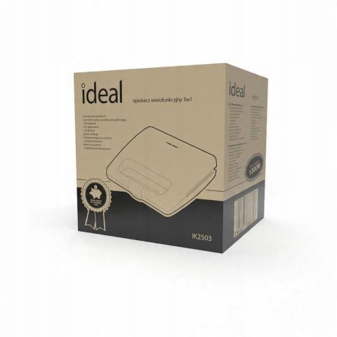 IDEAL Opiekacz wielofunkcyjny 3w1 IK2503 IDEAL - GOFROWNICA, GRILL, SANDWICH 1300 IDEAL Opiekacz wielofunkcyjny 3w1 IK2503 IDEAL - GOFROWNICA, GRILL, SANDWICH 1300