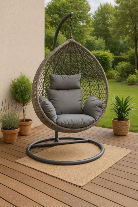 NUFORMA FOTEL WISZĄCY BUJANY OGRODOWY KOSZ HUŚTAWKA JAJO KOKON PREMIUM + PODUSZKI NUFORMA FOTEL WISZĄCY BUJANY OGRODOWY KOSZ HUŚTAWKA JAJO KOKON PREMIUM + PODUSZKI