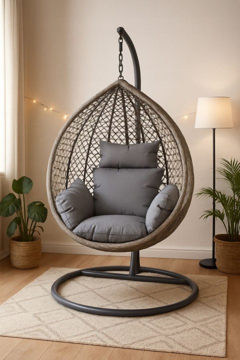 NUFORMA FOTEL WISZĄCY BUJANY OGRODOWY KOSZ HUŚTAWKA JAJO KOKON PREMIUM + PODUSZKI NUFORMA FOTEL WISZĄCY BUJANY OGRODOWY KOSZ HUŚTAWKA JAJO KOKON PREMIUM + PODUSZKI