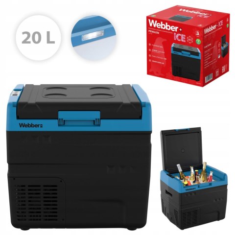 WEBBER MOCNA LODÓWKA KOMPRESOROWA ZAMRAŻARKA TURYSTYCZNA SAMOCHODOWA 12V/230V 20L WEBBER MOCNA LODÓWKA KOMPRESOROWA ZAMRAŻARKA TURYSTYCZNA SAMOCHODOWA 12V/230V 20L