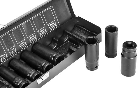 Nasadki udarowe 1/2", 10-24 mm, zestaw 11 szt. Nasadki udarowe 1/2", 10-24 mm, zestaw 11 szt.