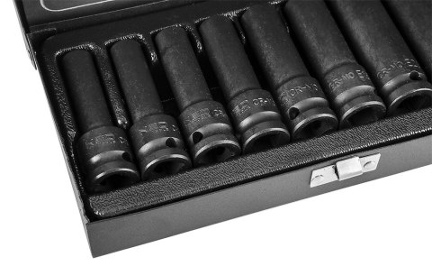Nasadki udarowe 1/2", E10 - E24, zestaw 9 szt., CrMo Nasadki udarowe 1/2", E10 - E24, zestaw 9 szt., CrMo