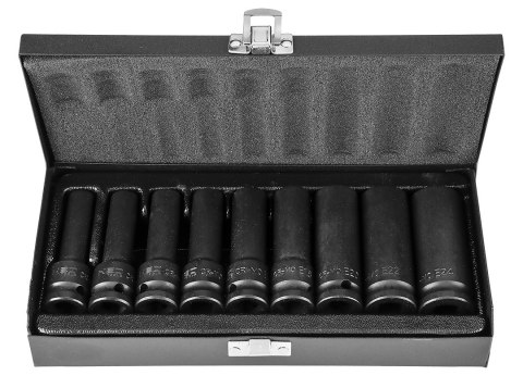 Nasadki udarowe 1/2", E10 - E24, zestaw 9 szt., CrMo Nasadki udarowe 1/2", E10 - E24, zestaw 9 szt., CrMo