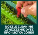 Zraszacz oscylacyjny, powierzchnia zraszania 12 x 18 m, 16 dyszy zraszających, igła do udrażniania dysz