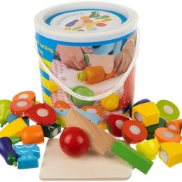 Kruzzel Warzywa do krojenia drewniane w wiaderku