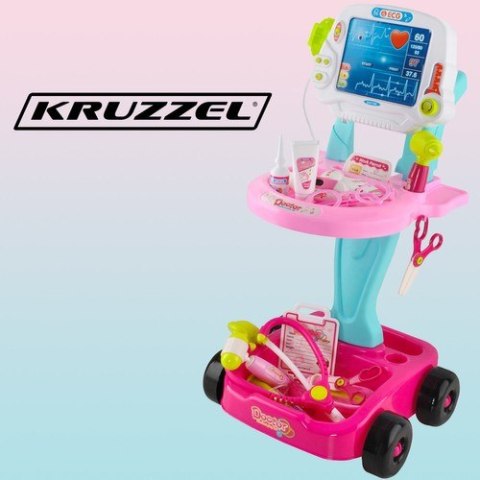 Kruzzel Zestaw małego doktora - wózek różowy Kruzzel Zestaw małego doktora - wózek różowy