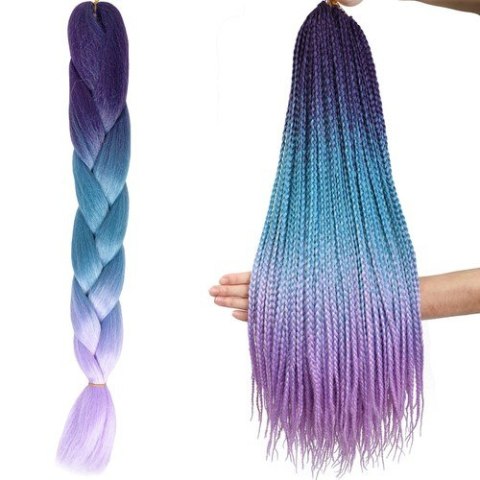 Soulima Włosy syntetyczne warkoczyki ombre nieb/fio W10342 Soulima Włosy syntetyczne warkoczyki ombre nieb/fio W10342