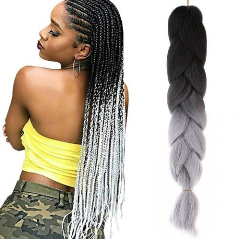 Soulima Włosy syntetyczne warkoczyki ombre sz/sz W10345 Soulima Włosy syntetyczne warkoczyki ombre sz/sz W10345
