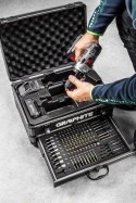 Zestaw Energy+ w walizce aluminiowej: wiertarko wkrętarka 18V 10mm, akumulator 2x2Ah, 109 akcesoriów