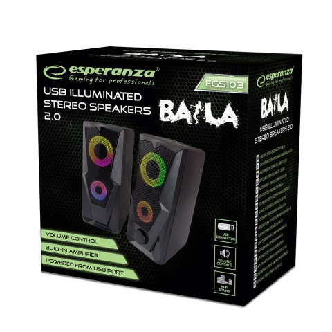 EGS103 Esperanza głośniki 2.0 usb led rainbow baila EGS103 Esperanza głośniki 2.0 usb led rainbow baila