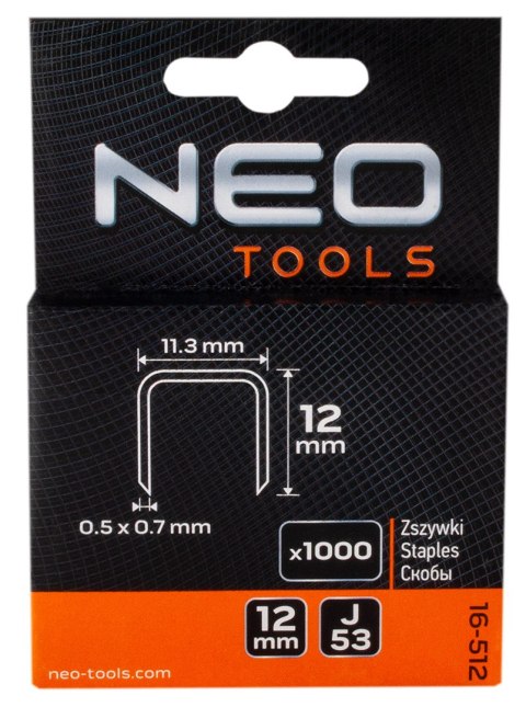 Zszywki typ J, 12 mm, 1000 szt. Zszywki typ J, 12 mm, 1000 szt.