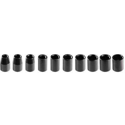 Nasadki udarowe 1/2", 10-24 mm, zestaw 10 szt. Nasadki udarowe 1/2", 10-24 mm, zestaw 10 szt.