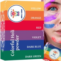 Holi Cow Kolorowy proszek Holi- zestaw 6x100g