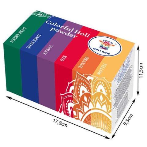 Holi Cow Kolorowy proszek Holi- zestaw 6x100g Holi Cow Kolorowy proszek Holi- zestaw 6x100g