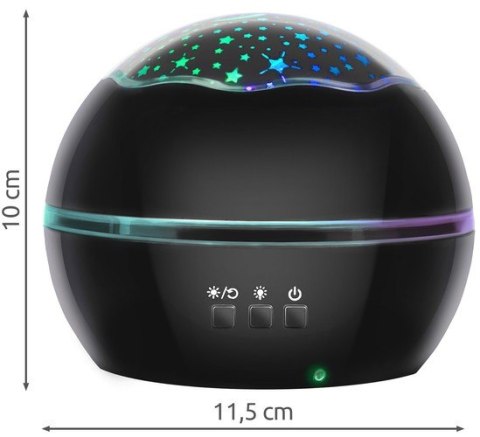 Izoxis Lampka nocna z projektorem- czarna LP16857 Izoxis Lampka nocna z projektorem- czarna LP16857