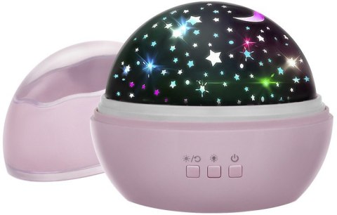 Izoxis Lampka nocna z projektorem- różowa LP16859 Izoxis Lampka nocna z projektorem- różowa LP16859