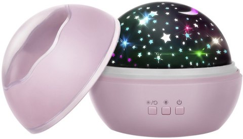 Izoxis Lampka nocna z projektorem- różowa LP16859 Izoxis Lampka nocna z projektorem- różowa LP16859