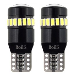 Żarówki led canbus 18smd 3014 + 1smd 1smd t10 w5w white 12v 24v amio-02446