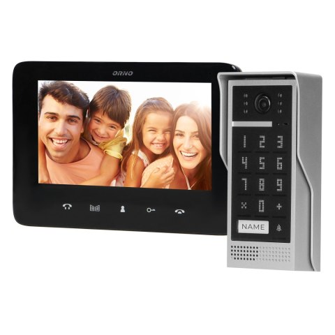 Zestaw wideodomofonowy, bezsłuchawkowy, kolor, LCD 7", interkom, z szyfratorem, natynkowy, czarny, SCUTI Zestaw wideodomofonowy, bezsłuchawkowy, kolor, LCD 7", interkom, z szyfratorem, natynkowy, czarny, SCUTI