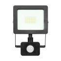 ALLED 20W Naświetlacz LED z PIR, 1600lm, IP44, 4000K, Alu+szkło