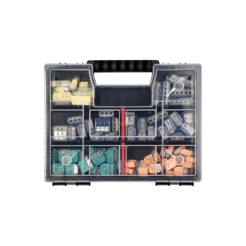 Zestaw złączek instalacyjnych Apartment Premium, 109 sztuk. Wciskane: 30x 2-przew. 30x 3-przew. 12x 5-przew. Zaciskowe: 20x 2-pr Zestaw złączek instalacyjnych Apartment Premium, 109 sztuk. Wciskane: 30x 2-przew. 30x 3-przew. 12x 5-przew. Zaciskowe: 20x 2-pr