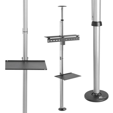 Uchwyt TV teleskopowy sufitowo-podłogowy z półką Maclean, 37"-70", max 30kg, MC-791N Uchwyt TV teleskopowy sufitowo-podłogowy z półką Maclean, 37"-70", max 30kg, MC-791N