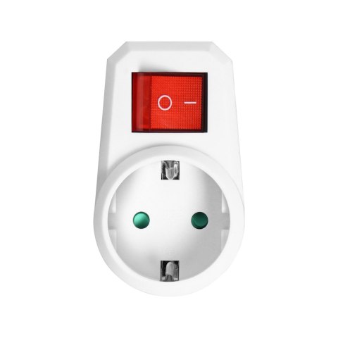 Adapter 1x2P+Z (Schuko) z włącznikiem, biały Adapter 1x2P+Z (Schuko) z włącznikiem, biały