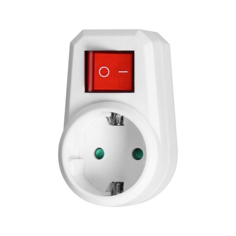 Adapter 1x2P+Z (Schuko) z włącznikiem, biały Adapter 1x2P+Z (Schuko) z włącznikiem, biały