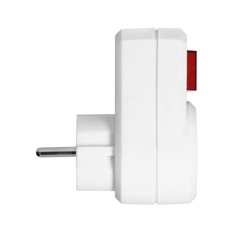 Adapter 1x2P+Z (Schuko) z włącznikiem, biały Adapter 1x2P+Z (Schuko) z włącznikiem, biały