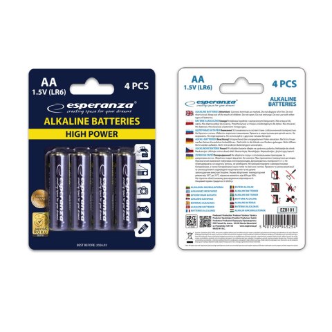 EZB101 Esperanza baterie alkaliczne aa 4szt blister EZB101 Esperanza baterie alkaliczne aa 4szt blister