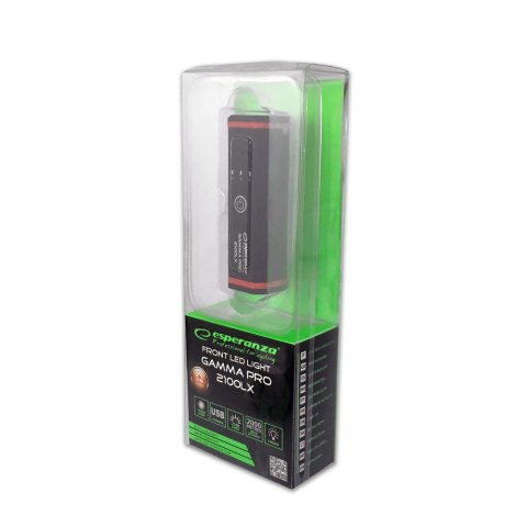 EOT058 Esperanza profesjonalna lampka rowerowa led na przód 2w1 gamma pro 2100 lx EOT058 Esperanza profesjonalna lampka rowerowa led na przód 2w1 gamma pro 2100 lx