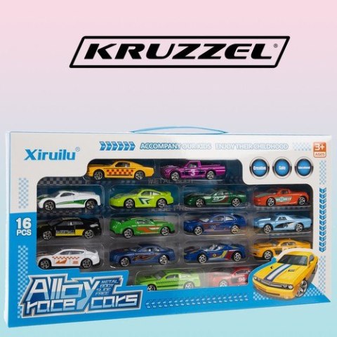 Kruzzel Autka kolorowe/resoraki 1:64- 16szt. Kruzzel 20352 Kruzzel Autka kolorowe/resoraki 1:64- 16szt. Kruzzel 20352